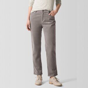 Eileen Fisher Cotton Stretch Corduroy Straight Leg Pants Taupe Women's Size L